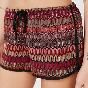 Ecote woven print shorts